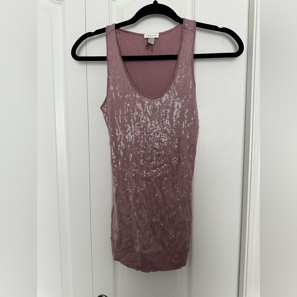 NWOT Dynamite Dusty Pink Sequin Tank Top